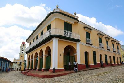 Low angle view of building against sky