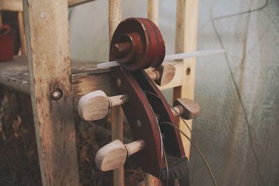 Close-up of wooden door