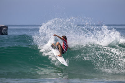 Man surfing in sea