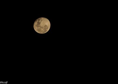 Low angle view of full moon in sky