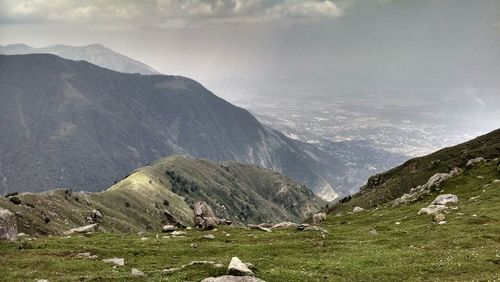 Scenic view of mountains against sky