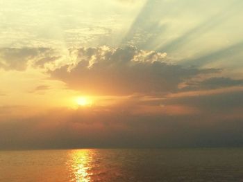 Scenic view of sunset over sea