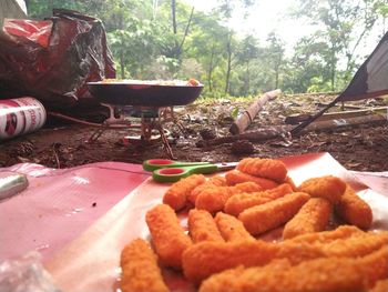 Close-up of food on table