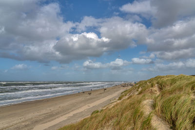 Scenic view of beach against sky