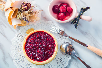 Close-up of fruits in plate