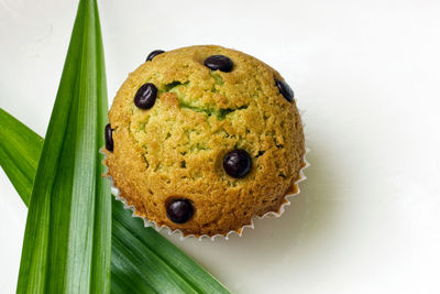 High angle view of dessert