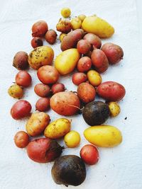 High angle view of apples on table