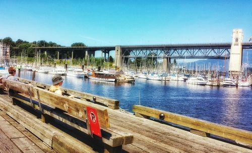 View of wooden pier in calm sea