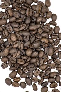 High angle view of coffee beans