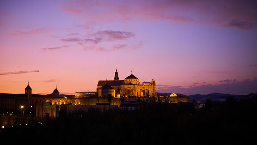 Sunset view of cordoba's mosque cathedral