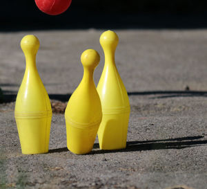 Close-up of yellow glasses