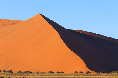 Scenic view of desert against clear sky