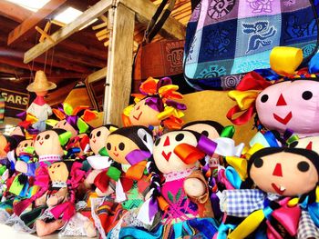 Close-up of multi colored for sale in market