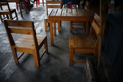 Empty chairs and table at home