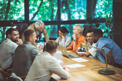 Business colleagues working at office