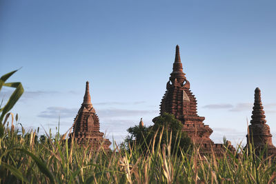 Old buddhist temples in the morning at bagan, myanmar