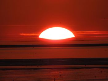 Scenic view of sea during sunset