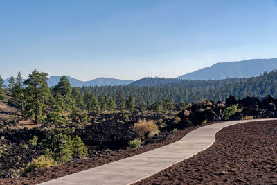 Scenic view of mountains against clear sky