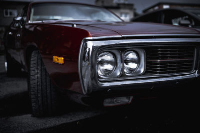 Close-up of vintage car