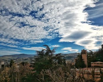 Scenic view of field against cloudy sky