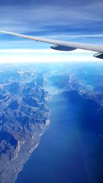 Aerial view of sea against sky