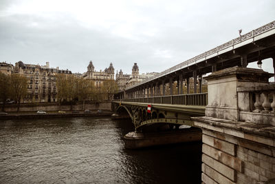 Bridge over river against sky