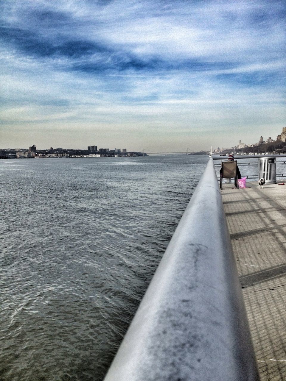 sea, sky, water, cloud - sky, cloudy, beach, cloud, horizon over water, scenics, pier, nature, tranquil scene, beauty in nature, tranquility, incidental people, built structure, shore, wave, railing, transportation