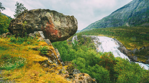 Scenic view of mountains against sky