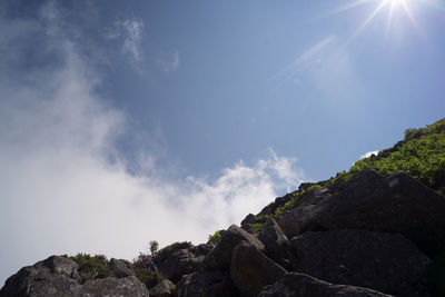 Low angle view of mountain against sky