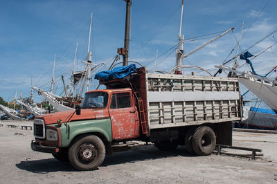 Old truck by sea