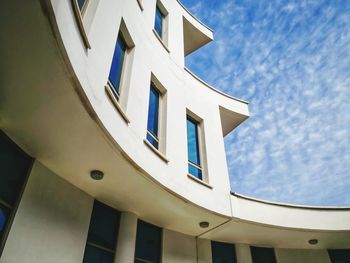 Low angle view of modern building against sky
