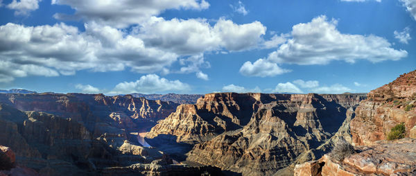 Panoramic view of landscape against cloudy sky