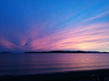 View of beach at sunset