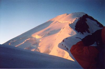 Scenic view of mountains against clear sky