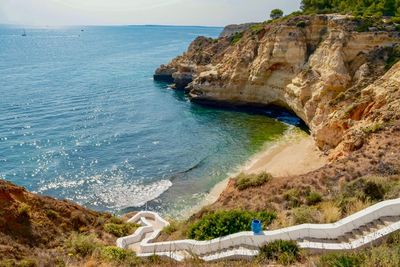 High angle view of beach against sky