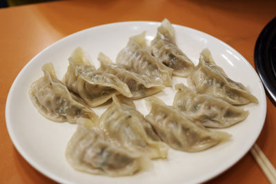 Close-up of gyoza