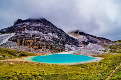 Scenic view of mountains against sky