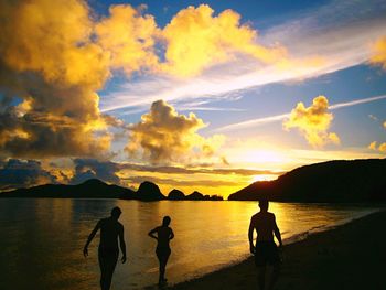Scenic view of sea at sunset