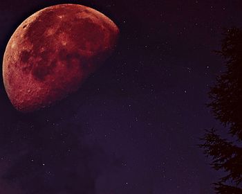 Low angle view of moon at night