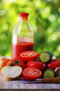 Close-up of fruits on table