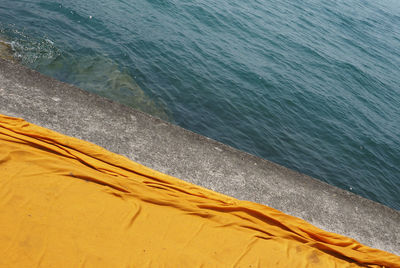 High angle view of beach