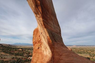 Scenic view of landscape against cloudy sky