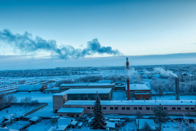 High angle view of townscape against sky