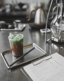 Close-up of coffee on table