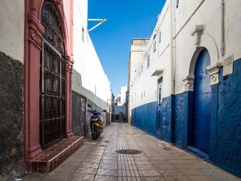 Narrow alley along buildings