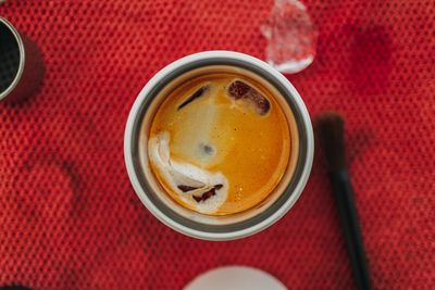 Directly above shot of coffee on table