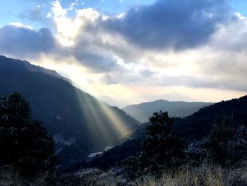 Scenic view of mountains against sky