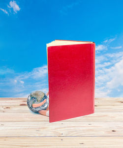 Close-up of open book on table