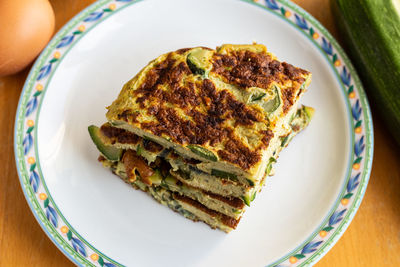 Homemade zucchini omelette