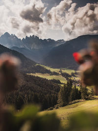 Scenic view of mountains against sky